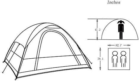 2 Person Camping Tent,Waterproof Tent Easy Set Up and Carry,Portable Camping Tent for Backpacking Hiking Outdoor Festivals Beach Car Trip,Green in Kuwait