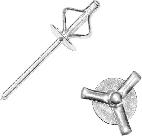 50 قطعة من المسامير البوب ​​العمياء المصنوعة من الألومنيوم مقاس 3/16 بوصة × 1 بوصة، ومسامير البوب ​​المنفجرة ثلاثية الطي مقاس 4.8 × 25 مم (فضية) in Kuwait