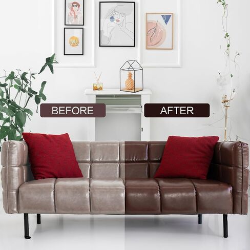 بلسم إعادة تلوين الجلد - زيت المنك - مجموعة إصلاح الجلود للحقيبة الجلدية والأريكة ومجموعة ترميم الجلد للجلد البالي والباهت والمخدوش (بني متوسط) in Kuwait