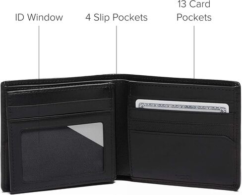 TUMI - Alpha Global Center Flip Passcase - Wallets for Men - Organized Bill Compartment & Hidden Pocket - 3.8" X 4.8" X 1.0" - Black in Saudi Arabia