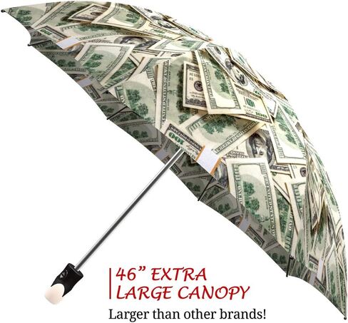 Funny Design Portable Umbrella Unique Gift for Men and Women,Dollar Bills Umbrella Money Collage,Travel Lightweight Rain Umbrella,Small Folding Umbrella with White Handle in Saudi Arabia