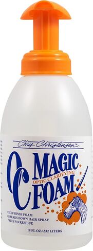 شامبو كريس كريستنسن أو سي ماجيك فوم للشطف الذاتي للكلاب، يزيل رذاذ الشعر، والطباشير، والمنتجات الثقيلة، للكلاب ذات المعطف السلكي والكلاب الرقيقة المطلية الناعمة، العريس مثل المحترفين، 18 أونصة in Kuwait