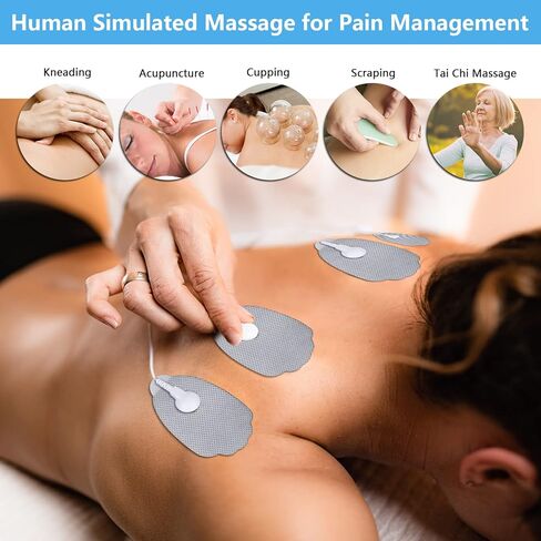 Tens Unit Muscle Stimulator, HODAY Dual Channel TENS EMS Unit 24 Modes for Pain Relief Therapy, Rechargeable Electronic Pulse Muscle Massager with 12 Pads, Dust-Proof Storage Bag, Fastening Cable Ties in Kuwait