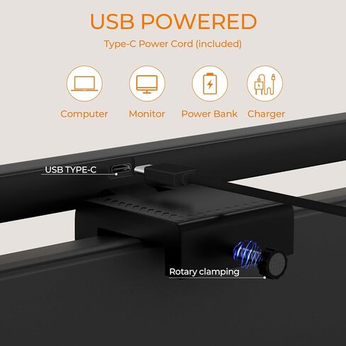 Computer Monitor Light Bar, 3 Color Temperature Computer Monitor Lamp for Eye Caring, Touch Control Timed Computer Light Bar Gaming Accessories for Home Office Game in Saudi Arabia