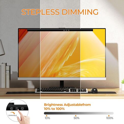 Computer Monitor Light Bar, 3 Color Temperature Computer Monitor Lamp for Eye Caring, Touch Control Timed Computer Light Bar Gaming Accessories for Home Office Game in Saudi Arabia