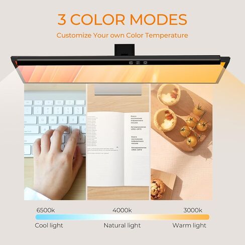 Computer Monitor Light Bar, 3 Color Temperature Computer Monitor Lamp for Eye Caring, Touch Control Timed Computer Light Bar Gaming Accessories for Home Office Game in Saudi Arabia