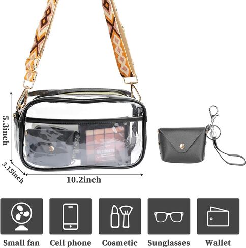 Clear Bag Stadium Approved, Clear Crossbody Purse Bag, Clear Stadium Bags for Women in Saudi Arabia