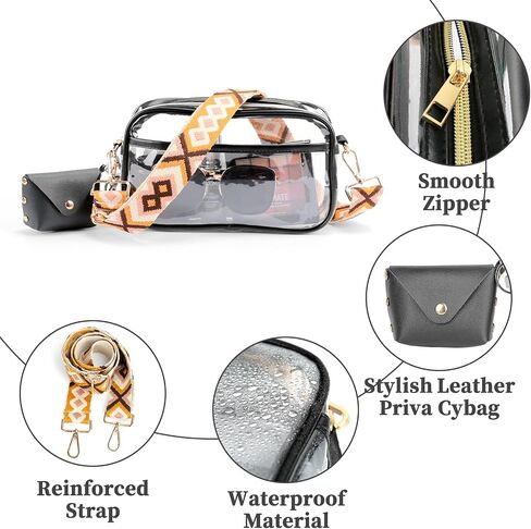 Clear Bag Stadium Approved, Clear Crossbody Purse Bag, Clear Stadium Bags for Women in Saudi Arabia