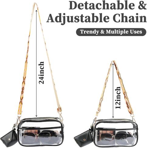 Clear Bag Stadium Approved, Clear Crossbody Purse Bag, Clear Stadium Bags for Women in Saudi Arabia