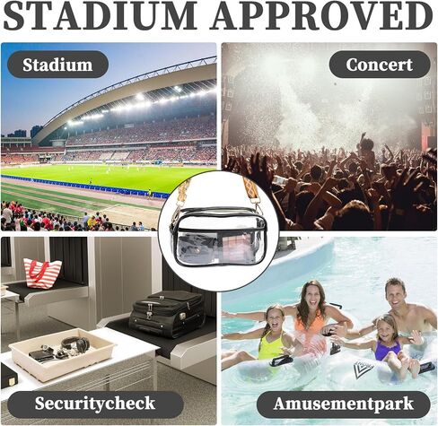 Clear Bag Stadium Approved, Clear Crossbody Purse Bag, Clear Stadium Bags for Women in Saudi Arabia