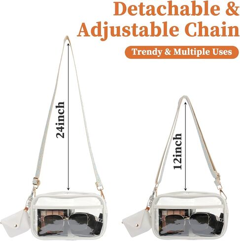 Clear Bag Stadium Approved, Clear Crossbody Purse Bag, Clear Stadium Bags for Women in Saudi Arabia