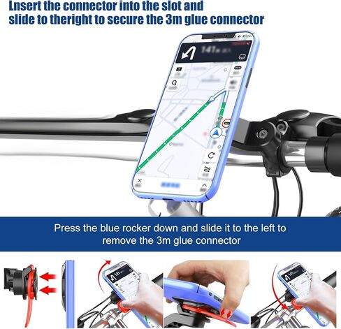 حامل هاتف للدراجة Pack-1، حامل هاتف ذكي مقاوم للماء ABS 360 دوار للدراجات النارية لهاتف 4.7 بوصة - 7.2 بوصة، حامل عالمي للهواتف الذكية بدواسة مضادة للصدمات (أزرق وأسود) in Saudi Arabia