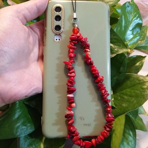 Fuqimanman2020 Phone Chain Strap Charms Natural Gemstone Phone Chain Stylish Cell Phone Case Lanyard Wrist Strap for Women Girls in Saudi Arabia
