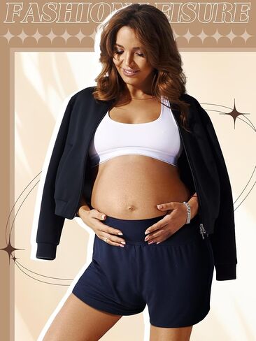 4 Pack Maternity Shorts Comfy Women Maternity Pajamas Clothes Sleep Shorts Lounge Shorts Pregnancy Workout Clothes in Saudi Arabia