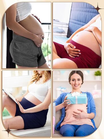 4 Pack Maternity Shorts Comfy Women Maternity Pajamas Clothes Sleep Shorts Lounge Shorts Pregnancy Workout Clothes in Saudi Arabia