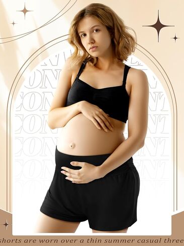 4 Pack Maternity Shorts Comfy Women Maternity Pajamas Clothes Sleep Shorts Lounge Shorts Pregnancy Workout Clothes in Saudi Arabia