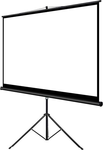 شاشة عرض محمولة ProHT مقاس 100 بوصة (05358)، مع حامل ثلاثي القوائم قابل للطي وشاشة عرض بنسبة عرض إلى ارتفاع 4:3، لون أبيض غير لامع، مناسب للتلفزيون عالي الدقة/الرياضة/الأفلام/العروض التقديمية in Kuwait