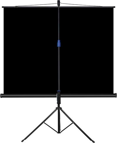 شاشة عرض محمولة ProHT مقاس 100 بوصة (05358)، مع حامل ثلاثي القوائم قابل للطي وشاشة عرض بنسبة عرض إلى ارتفاع 4:3، لون أبيض غير لامع، مناسب للتلفزيون عالي الدقة/الرياضة/الأفلام/العروض التقديمية in Kuwait