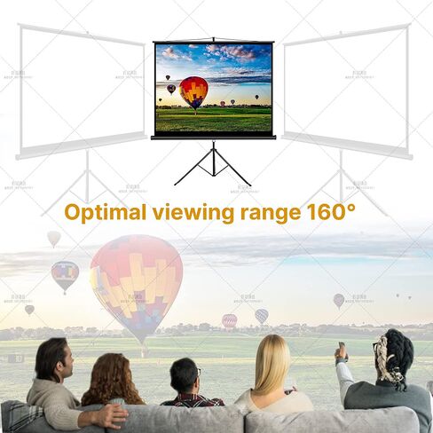 شاشة عرض محمولة ProHT مقاس 100 بوصة (05358)، مع حامل ثلاثي القوائم قابل للطي وشاشة عرض بنسبة عرض إلى ارتفاع 4:3، لون أبيض غير لامع، مناسب للتلفزيون عالي الدقة/الرياضة/الأفلام/العروض التقديمية in Kuwait