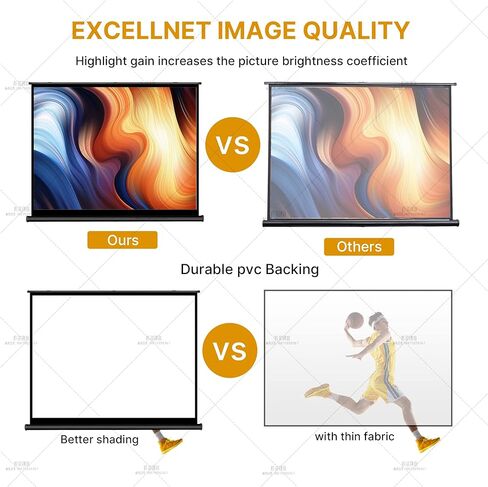 شاشة عرض محمولة ProHT مقاس 100 بوصة (05358)، مع حامل ثلاثي القوائم قابل للطي وشاشة عرض بنسبة عرض إلى ارتفاع 4:3، لون أبيض غير لامع، مناسب للتلفزيون عالي الدقة/الرياضة/الأفلام/العروض التقديمية in Kuwait