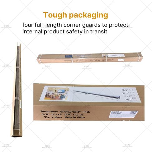 شاشة عرض محمولة ProHT مقاس 100 بوصة (05358)، مع حامل ثلاثي القوائم قابل للطي وشاشة عرض بنسبة عرض إلى ارتفاع 4:3، لون أبيض غير لامع، مناسب للتلفزيون عالي الدقة/الرياضة/الأفلام/العروض التقديمية in Kuwait