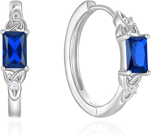 Celtic Knot Hoop Earrings for Women 925 Sterling Silver Square Huggie Earring Birthstone Jewelry in Saudi Arabia