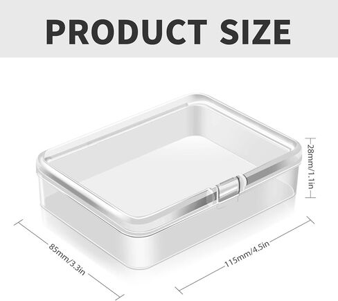 16 Pcs Mini Plastic Containers Boxes with Lids, 4.5x3.4 Inches Clear Small Storage Box for Collecting Small Items, Beads, Jewelry, Crafts Accessories, Game Pieces, Business Cards,Tools in Kuwait