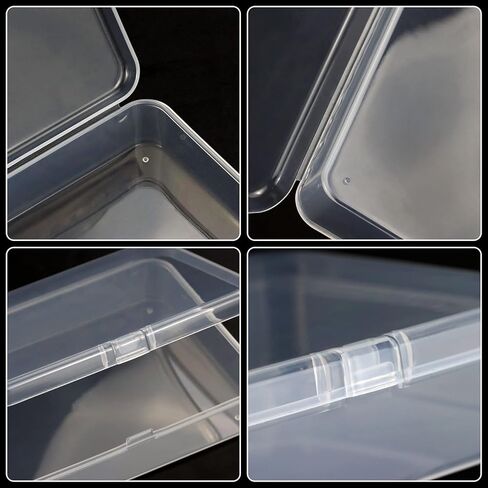 16 Pcs Mini Plastic Containers Boxes with Lids, 4.5x3.4 Inches Clear Small Storage Box for Collecting Small Items, Beads, Jewelry, Crafts Accessories, Game Pieces, Business Cards,Tools in Kuwait
