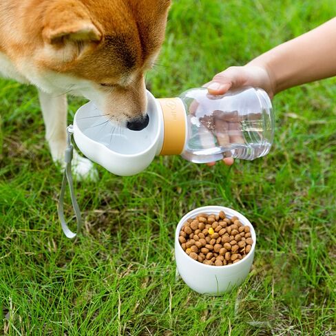 Dog Water Bottle with Food Container Multifunctional Portable 2 in 1 Travel Water Bottle ，Pet Cat Water Bottle Leak Proof Water ，Suitable for Outdoor Walking and Hiking for Pets,BPA Free in Kuwait