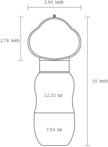 Dog Water Bottle with Food Container Multifunctional Portable 2 in 1 Travel Water Bottle ，Pet Cat Water Bottle Leak Proof Water ，Suitable for Outdoor Walking and Hiking for Pets,BPA Free in Kuwait