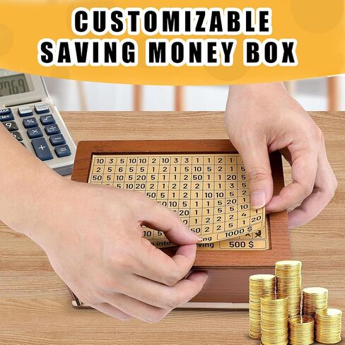 صندوق توفير خشبي من Cash Vault، صندوق نقود مع عداد، صندوق نقود خشبي لتوفير النقود، صندوق توفير النقود، بنك أصبع للأطفال البالغين، صندوق نقود خشبي مع هدف للنقود، أفضل هدية للأولاد والبنات in Saudi Arabia