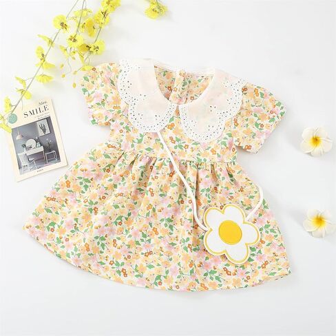 PATPAT Toddler Baby Girl Dress Short Sleeve Flora Kids Summer Sundress in Saudi Arabia