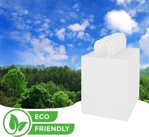 أكياس ورق كرافت كبيرة بمقابض. 17x13x7. حقائب تسوق وبقالة بنية عالية الجودة. عبوة من 100 قطعة. قابلة لإعادة التدوير والاستعمال مرة واحدة. مثالية للبضائع والتجزئة وأكياس الهدايا الورقية الكبيرة in Kuwait