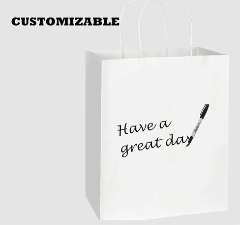 أكياس ورق كرافت كبيرة بمقابض. 17x13x7. حقائب تسوق وبقالة بنية عالية الجودة. عبوة من 100 قطعة. قابلة لإعادة التدوير والاستعمال مرة واحدة. مثالية للبضائع والتجزئة وأكياس الهدايا الورقية الكبيرة in Kuwait