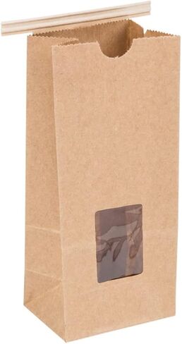 Kraft 1 Lb. Tin Tie Bakery Bag w/Square Window - 50 Pack by Premium Tin Ties in Saudi Arabia