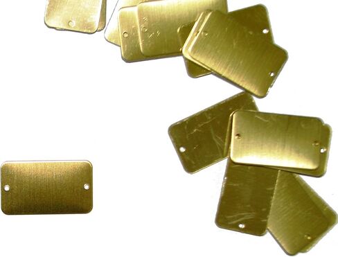 فراغات ختم RMP، مستطيل مقاس 1 بوصة × 2 بوصة بزوايا مستديرة وفتحتين، نحاس 0.032 بوصة (20 جيجا) - 20 عبوة in Kuwait