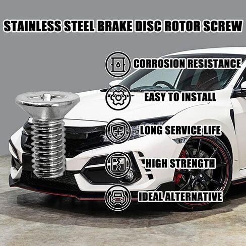 8 قطع من مسامير الاحتفاظ بدوار قرص الفرامل 93600-06014-0H، مجموعة براغي تثبيت من الفولاذ المقاوم للصدأ للاستبدال الأمامي والخلفي لهوندا، أكورا، هيونداي، كيا، فولكس فاجن، أودي، مازدا in Kuwait