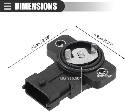 Motoforti Throttle Position Sensor, for Hyundai I10 1st Generation 1.0 1.1 Petrol, Plastic, No.35170-02000, Black in Saudi Arabia