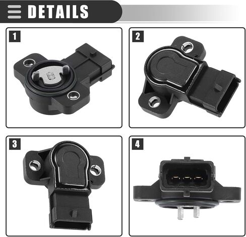 Motoforti Throttle Position Sensor, for Hyundai I10 1st Generation 1.0 1.1 Petrol, Plastic, No.35170-02000, Black in Saudi Arabia