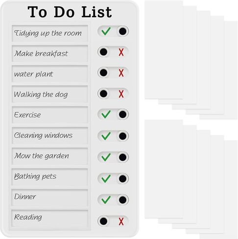 Chore Chart for Kids and Adults, My Chores Slider Chart, Reusable Checklist Board Kids to Do List Board with 10 Pcs Cardstocks (Blue) in Saudi Arabia
