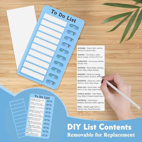 Chore Chart for Kids and Adults, My Chores Slider Chart, Reusable Checklist Board Kids to Do List Board with 10 Pcs Cardstocks (Blue) in Saudi Arabia