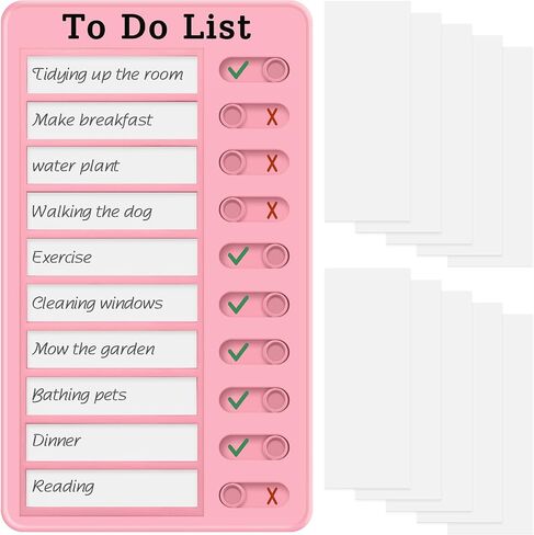 Chore Chart for Kids and Adults, My Chores Slider Chart, Reusable Checklist Board Kids to Do List Board with 10 Pcs Cardstocks (Blue) in Saudi Arabia