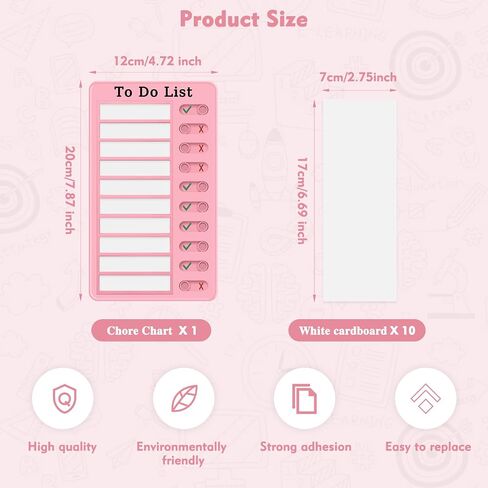 Chore Chart for Kids and Adults, My Chores Slider Chart, Reusable Checklist Board Kids to Do List Board with 10 Pcs Cardstocks (Blue) in Saudi Arabia