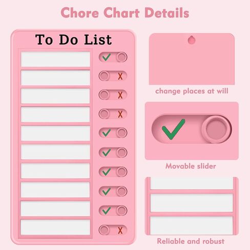 Chore Chart for Kids and Adults, My Chores Slider Chart, Reusable Checklist Board Kids to Do List Board with 10 Pcs Cardstocks (Blue) in Saudi Arabia