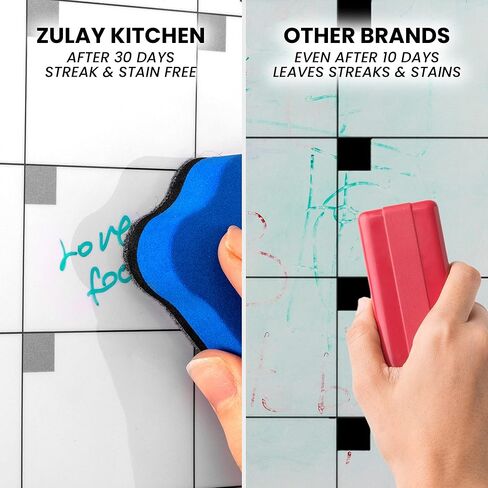 Zulay Kitchen Magnetic Dry Erase Calendar Whiteboard Kit - Magnetic Calendar For Fridge Includes Magnetic Notepad, 4 Colored Markers, & Eraser - Monthly Magnetic Fridge Calendar, 15" x 11.5" in Saudi Arabia