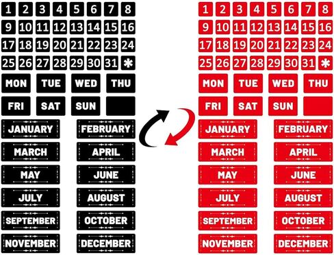 الأرقام والأشهر المغناطيسية، تقويم مغناطيسي على الوجهين للسبورة البيضاء للمسح الجاف، تقويم مغناطيسي للثلاجة، ملحقات اللوحة المغناطيسية للمكتب والفصول الدراسية والثلاجة والمنزل in Kuwait