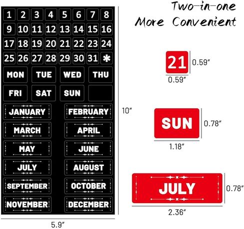 الأرقام والأشهر المغناطيسية، تقويم مغناطيسي على الوجهين للسبورة البيضاء للمسح الجاف، تقويم مغناطيسي للثلاجة، ملحقات اللوحة المغناطيسية للمكتب والفصول الدراسية والثلاجة والمنزل in Kuwait