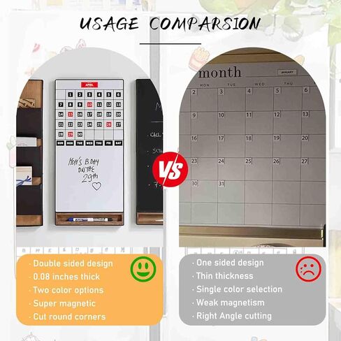 الأرقام والأشهر المغناطيسية، تقويم مغناطيسي على الوجهين للسبورة البيضاء للمسح الجاف، تقويم مغناطيسي للثلاجة، ملحقات اللوحة المغناطيسية للمكتب والفصول الدراسية والثلاجة والمنزل in Kuwait