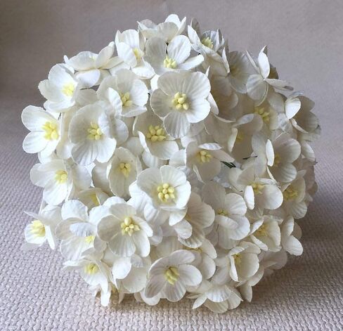 Thai Decorated 50 pcs Mini Paper Flower Artificial Mulberry Paper Flower 20-25 mm Small Paper Flower for Craft Scrapbooking DIY Wedding Card Supplies Flower Size: 25 MM (Pink) in Saudi Arabia
