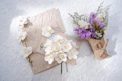 Thai Decorated 50 pcs Mini Paper Flower Artificial Mulberry Paper Flower 20-25 mm Small Paper Flower for Craft Scrapbooking DIY Wedding Card Supplies Flower Size: 25 MM (Pink) in Saudi Arabia